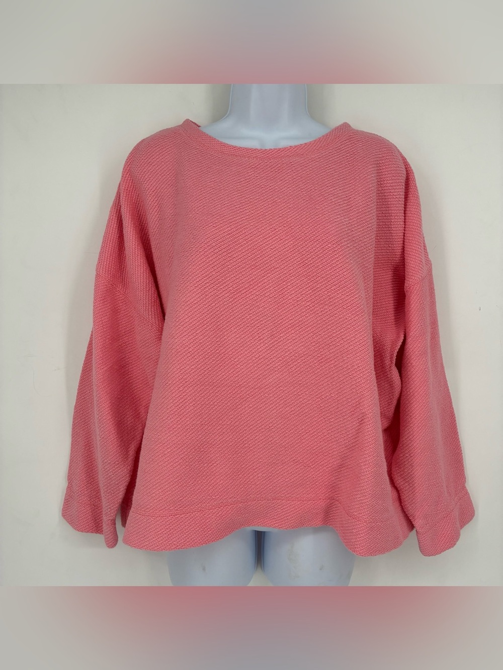 Habitat Escape Large Pink 100% Cotton Pullover Long Sleeve Sweater Beach Coastal
